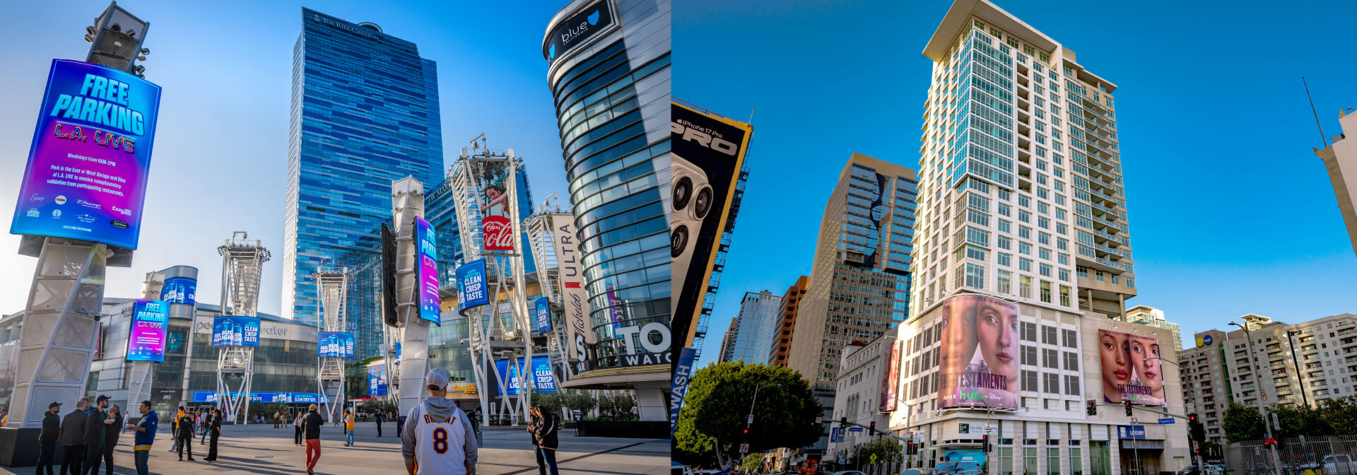 The Chelsea at 717 Olympic high-rise above the downtown Los Angeles streetscape