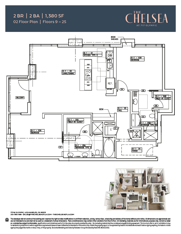 The Chelsea 2 Bedroom Floor Plan