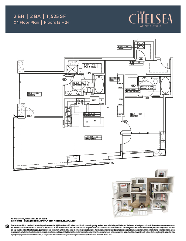 The Chelsea 2 Bedroom Floor Plan